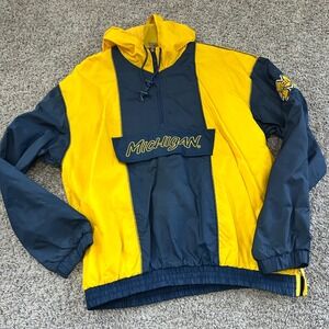 Starter‎ Michigan Wolverines Pullover Anorak Windbreaker Jacket vintage L y2k